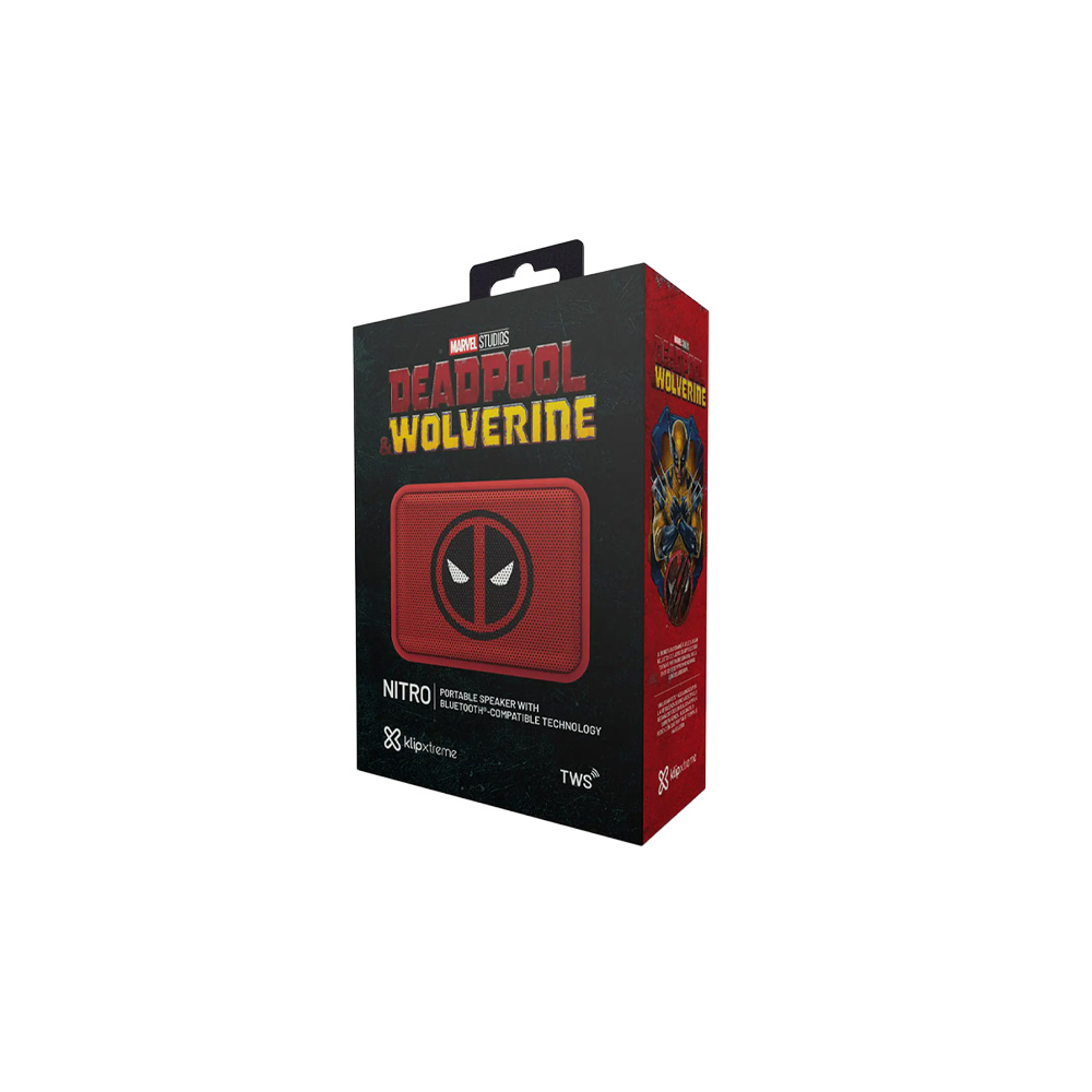 parlante portátil klip xtreme nitro bluetooth tws ipx7 marvel deadpool parlante portátil klip xtreme nitro bluetooth tws ipx7 marvel deadpool