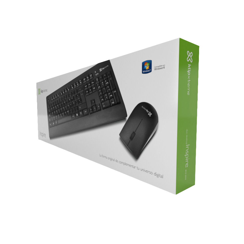 combo inalámbrico klip xtreme inspire kck 265s teclado y mouse (negro) combo inalámbrico klip xtreme inspire kck 265s teclado y mouse (negro)