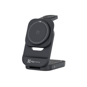estación de carga inalámbrica 3 en 1 klip xtreme powerdesk lite kdc 150 plegable (15w, magsafe)