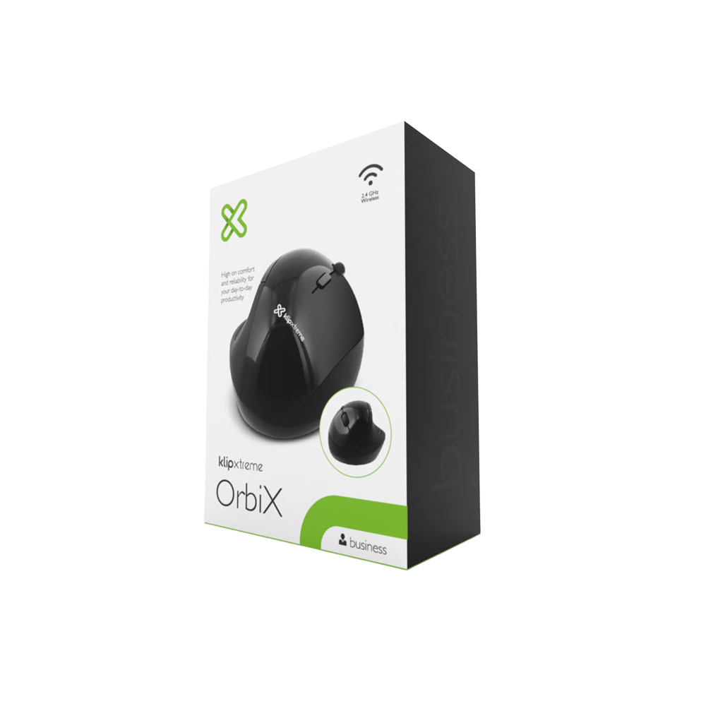 mouse ergonómico inalámbrico klip xtreme orbix (negro) mouse ergonómico inalámbrico klip xtreme orbix (negro)