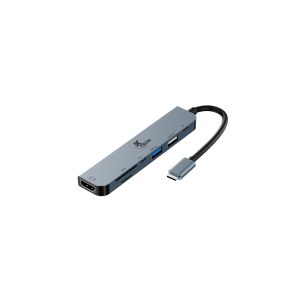 adaptador multipuerto 7 en 1 xtech xtc 571 con conexión usb c