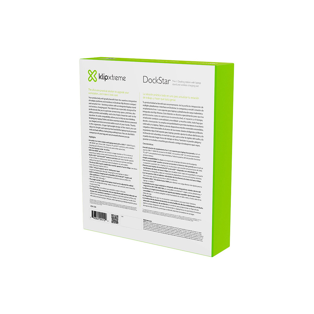 estación de acoplamiento 9 en 1 klip xtreme dockstar kda 500 con soporte para laptop y carga inalámbrica estación de acoplamiento 9 en 1 klip xtreme dockstar kda 500 con soporte para laptop y carga inalámbrica
