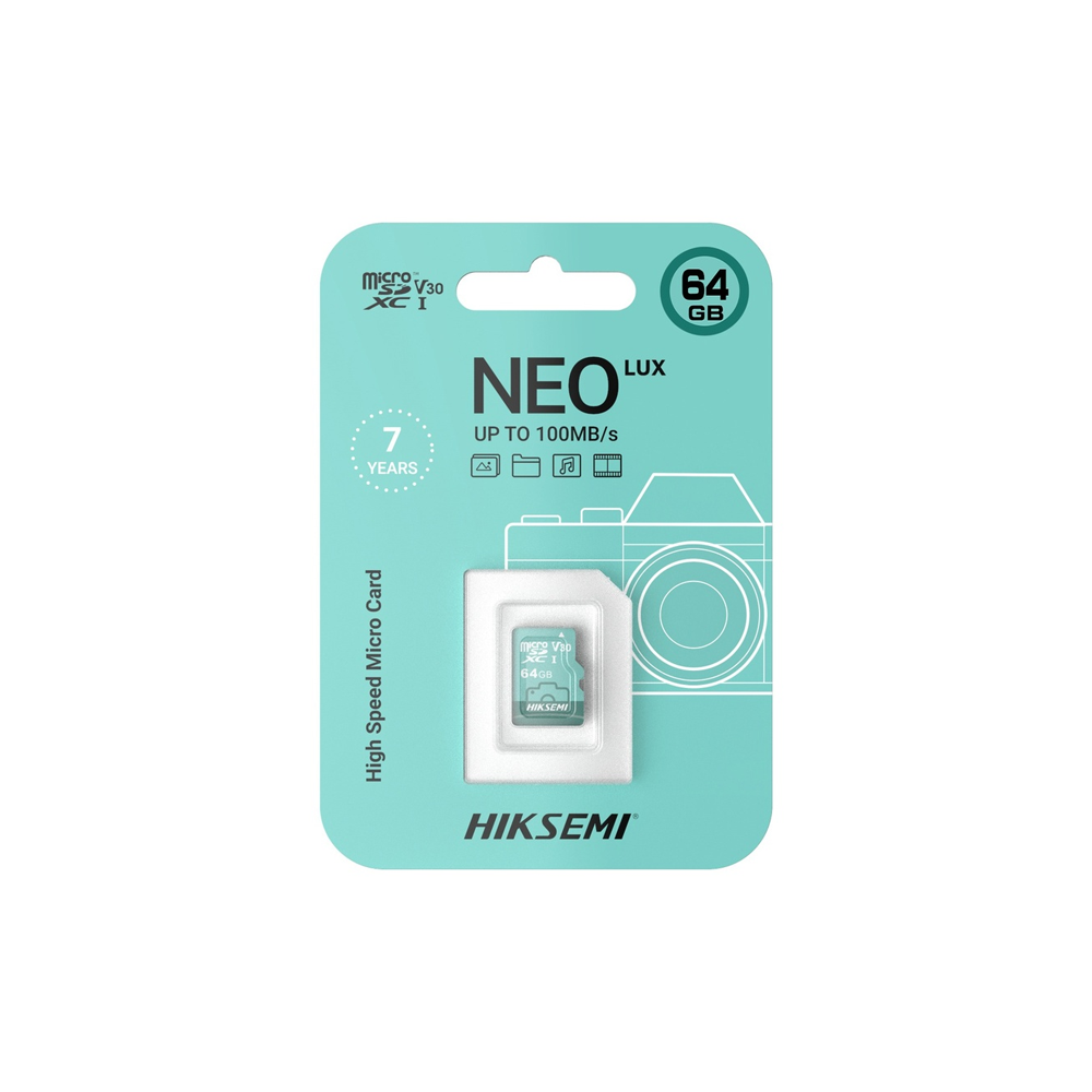 memoria hiksemi micro sd 64gb neolux class10/v30 4k 100mb/s memoria hiksemi micro sd 64gb neolux class10/v30 4k 100mb/s